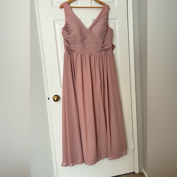 Women's V Neck Bridesmaid Dresses - Picture 3 of 11